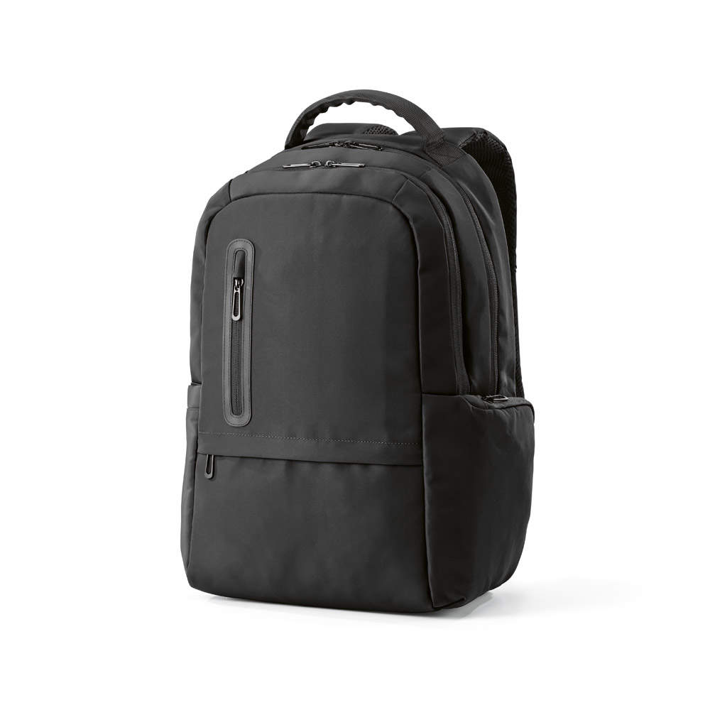 Chicago Backpack 20L rPET in black, front three-quarter view