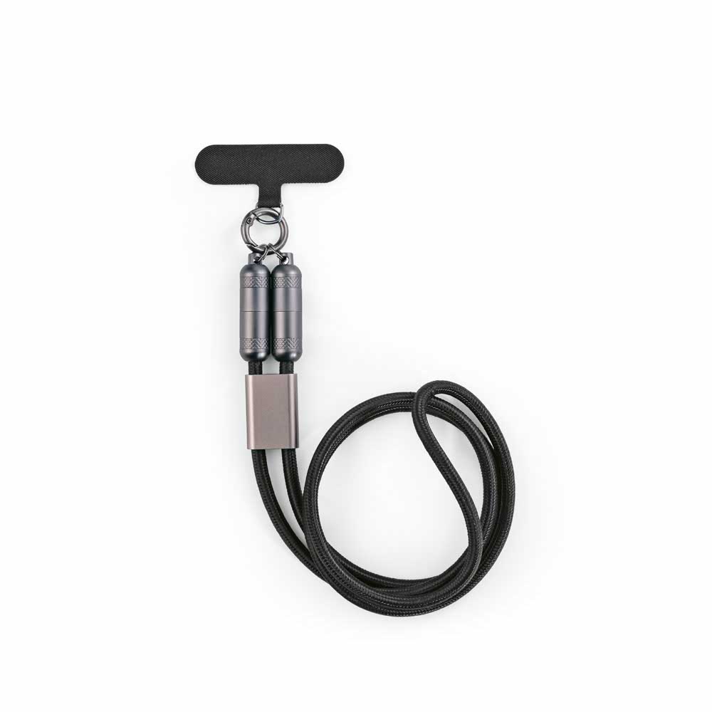 Marconi 2-in-1 Cable and Phone Strap rPET, front view