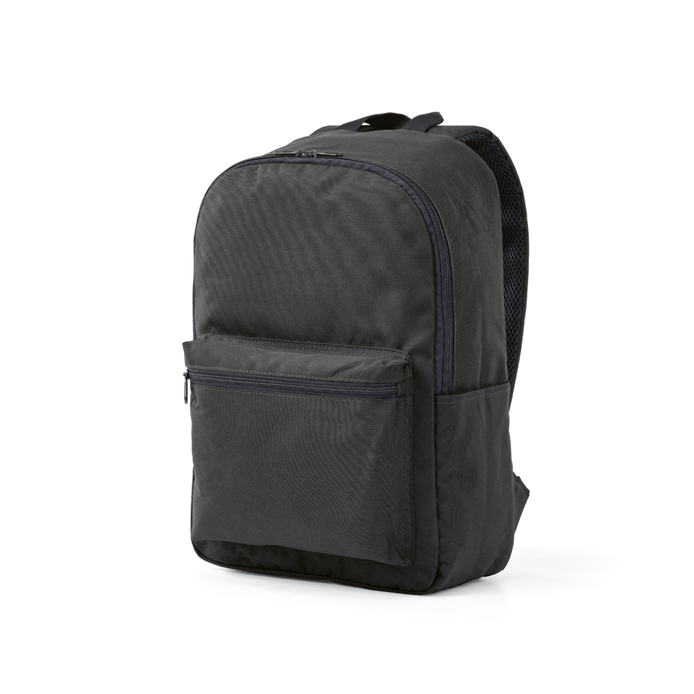 London Backpack 12L rPET in black, front three-quarter view