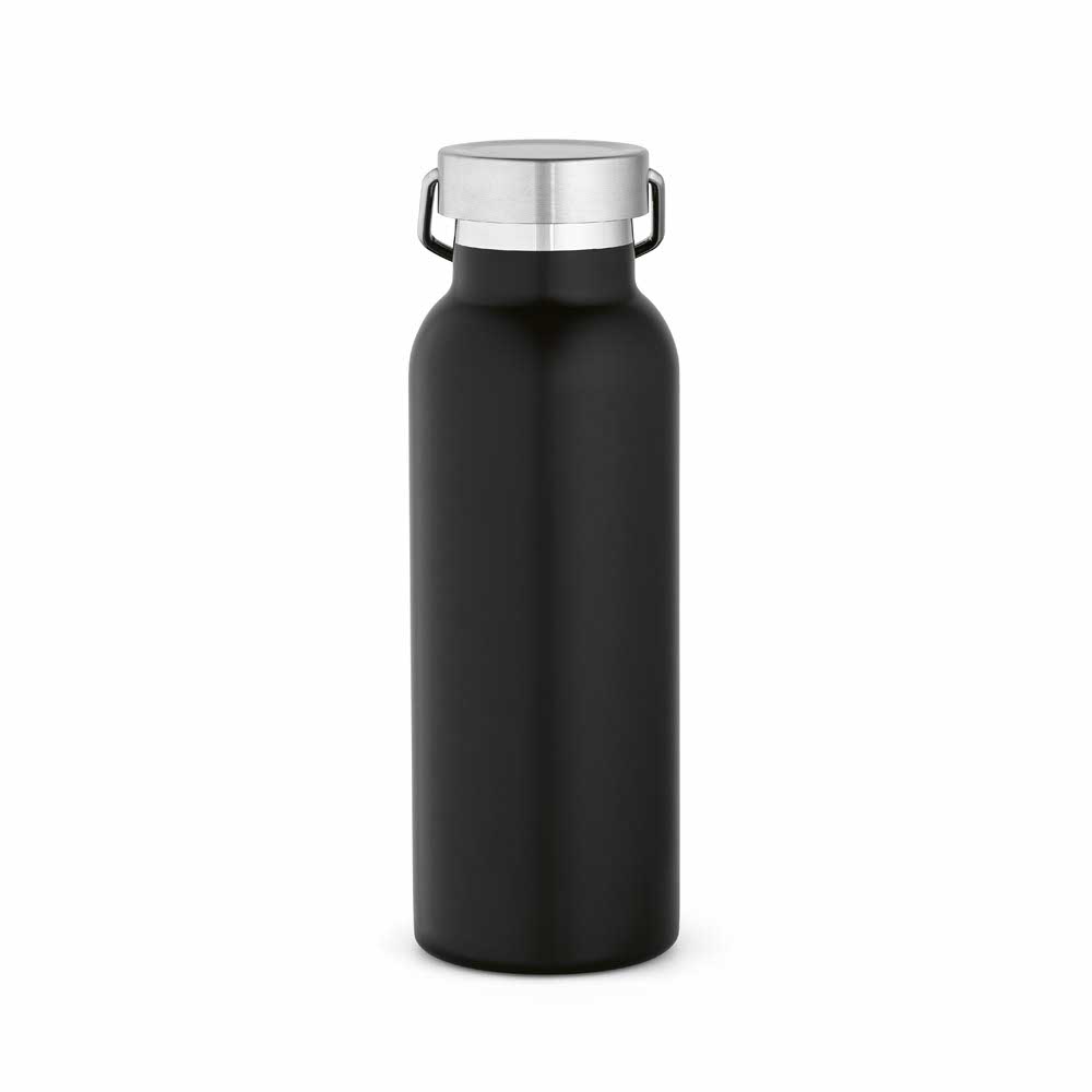 Sado Bottle rSS 560ml in black with stainless leakproof lid and carry handle
