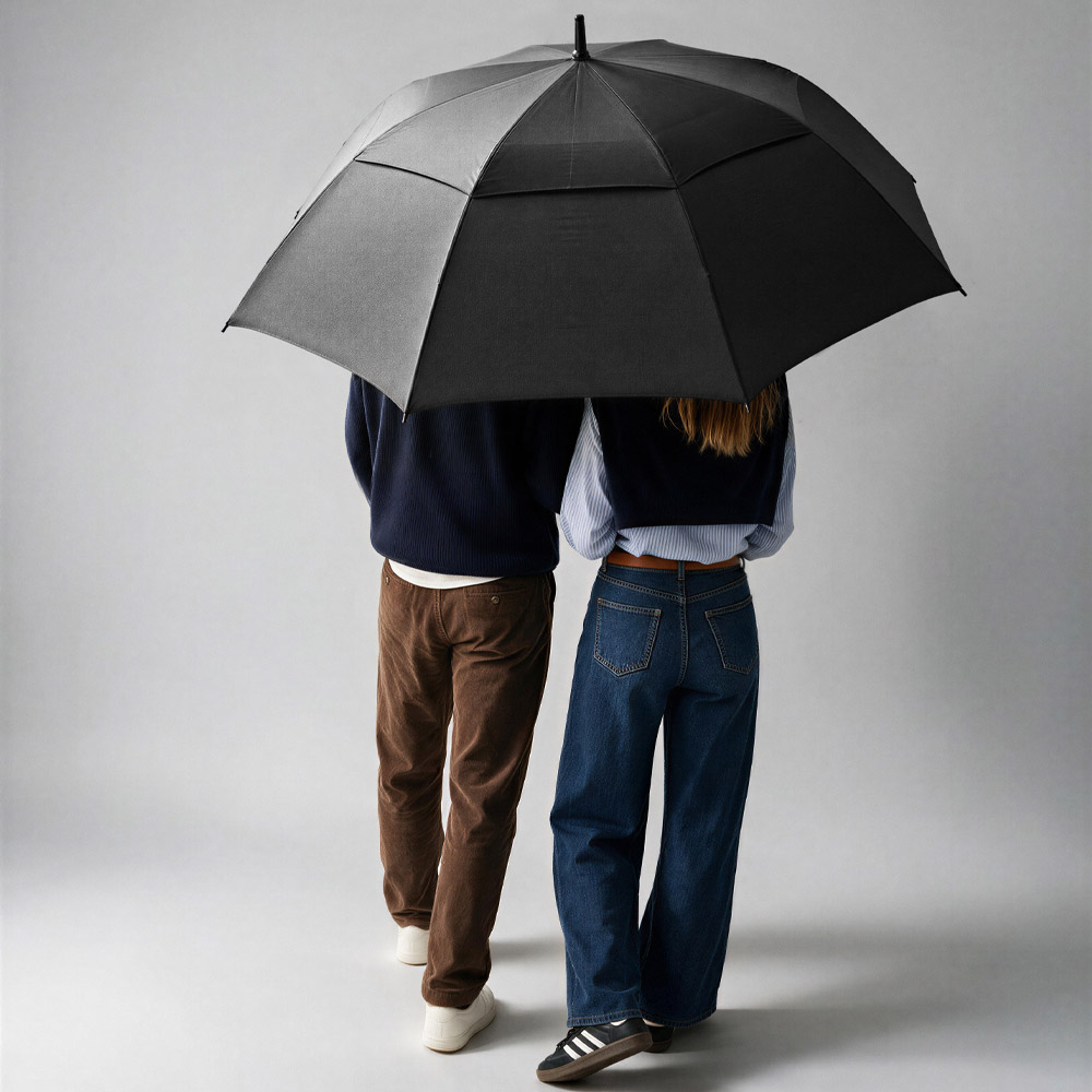 Jagger Golf Umbrella rPET 30 inch sheltering two people