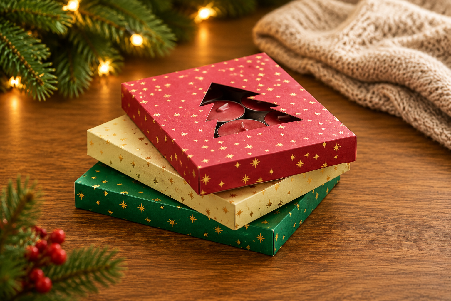 Radiant festive candle gift set