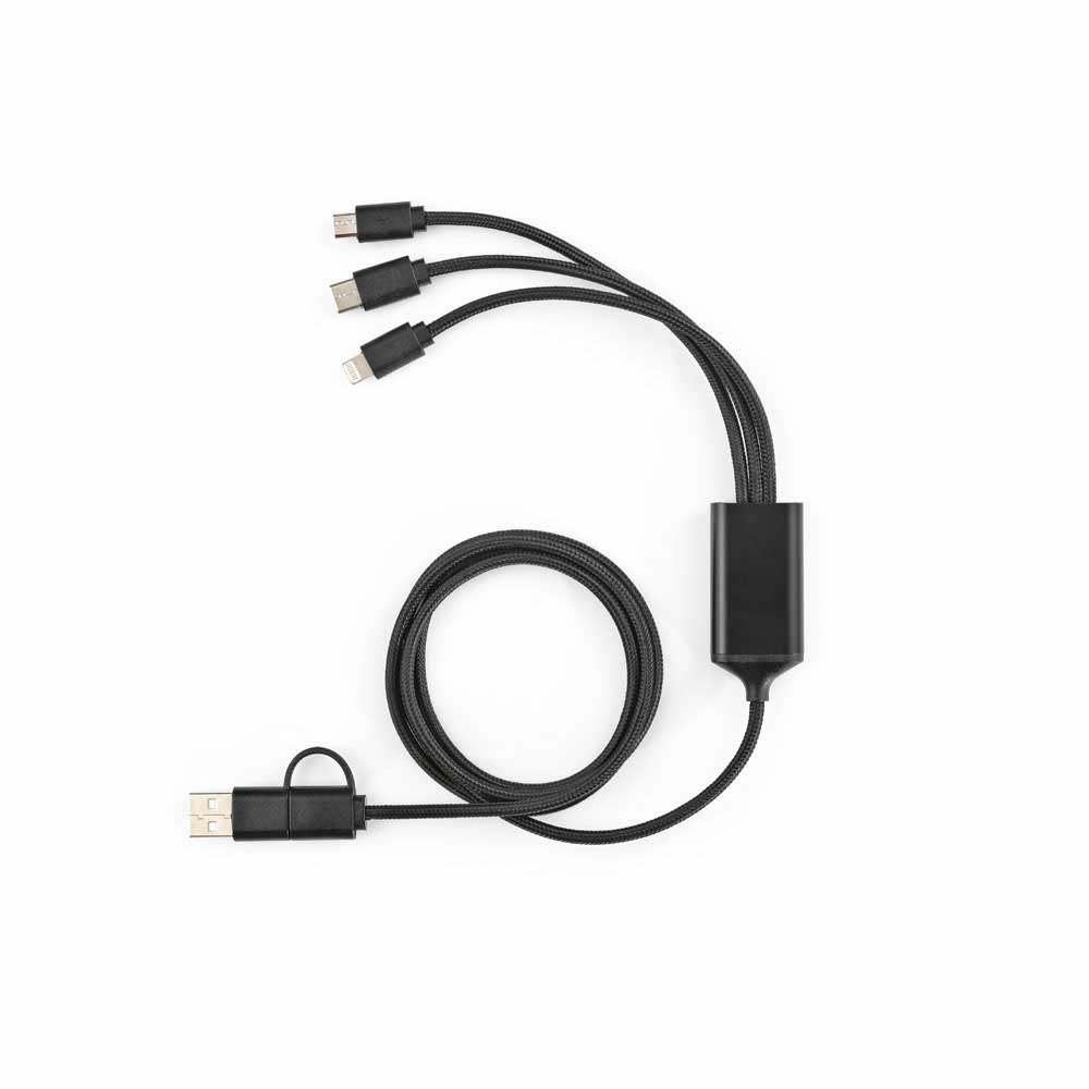 Turing 5-in-1 Cable rPVC 1.2m coiled, front view